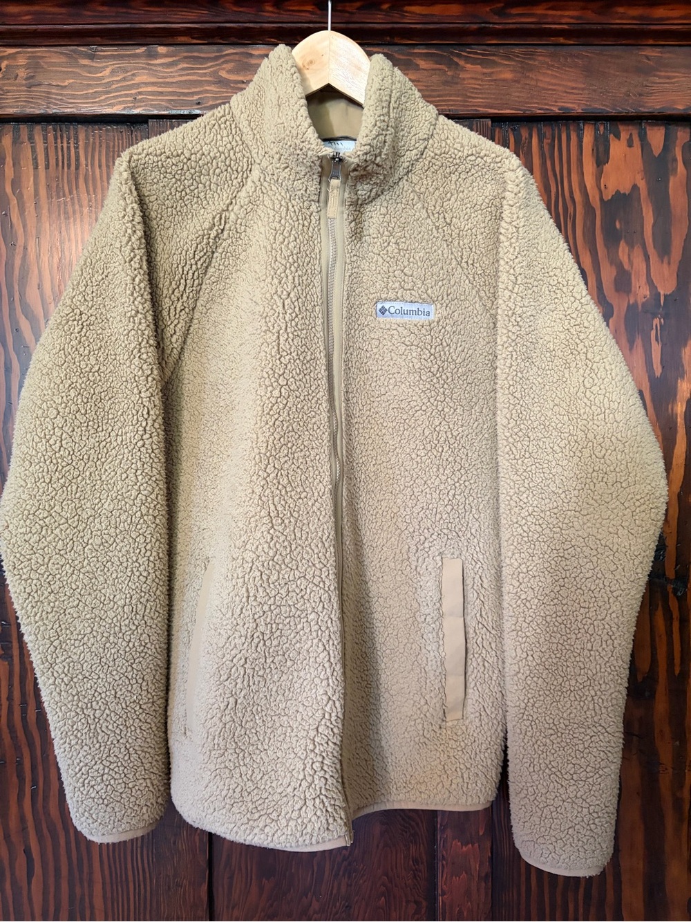 Columbia Beige Sherpa Zip Jacket